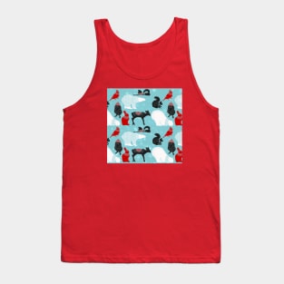 Winter Woodland Friends Pattern Square Tank Top